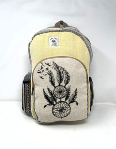 All Natural Pure Hemp Handmade Multi Pocket Large Laptop Backpack