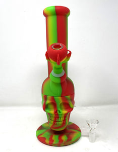 Thick Silicone Detachable Unbreakable 11" Skull Design Bong w/Claw Silicone Bowl