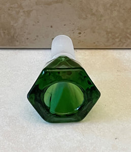 Octagon Shape Thick Green Glass 14mm male Bowl Octagon Shape