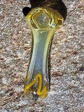 3.5" Fumed Glass Best Spoon Hand Pipe - Clear Gold