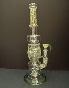 Best 13.5" Straight Thick Glass Rig Beautiful Design 14m Bowl w/horn