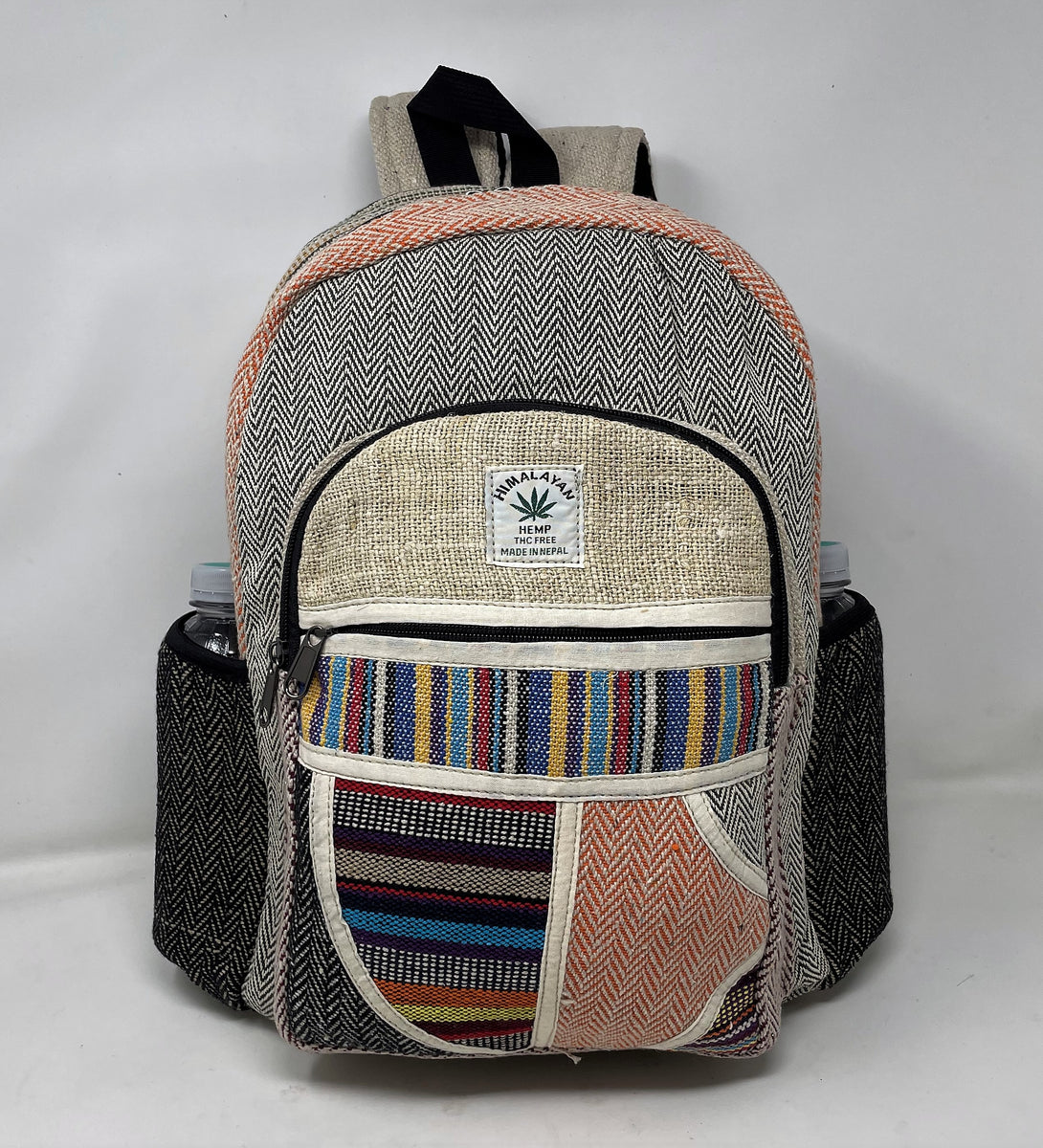 Unisex Himalayan Pure Hemp Large Multi Pocket Backpack with Laptop sleeve Unisex Multi Pocket Himalayan Pure Hemp Backpack Laptop  main image 2