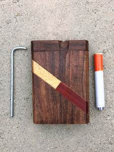 3" Pocket Size Natural Wood Dugout/Stash Box includes Metal Bat One Hitter & Cleaning Tool