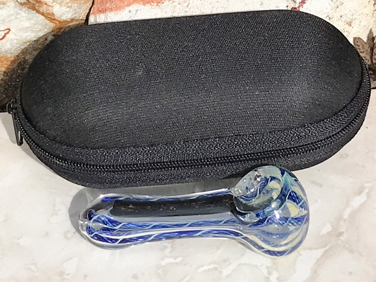 New 3 Fumed Dicro Stripe Glass Handmade Spoon Pipe - Assorted Colors(