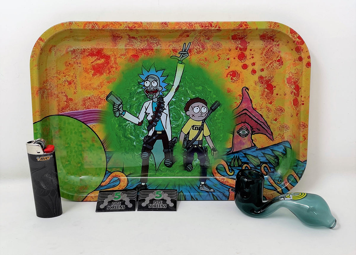 Rick & Morty Dab Portal Glass Tray Rolling Papers & Supplies