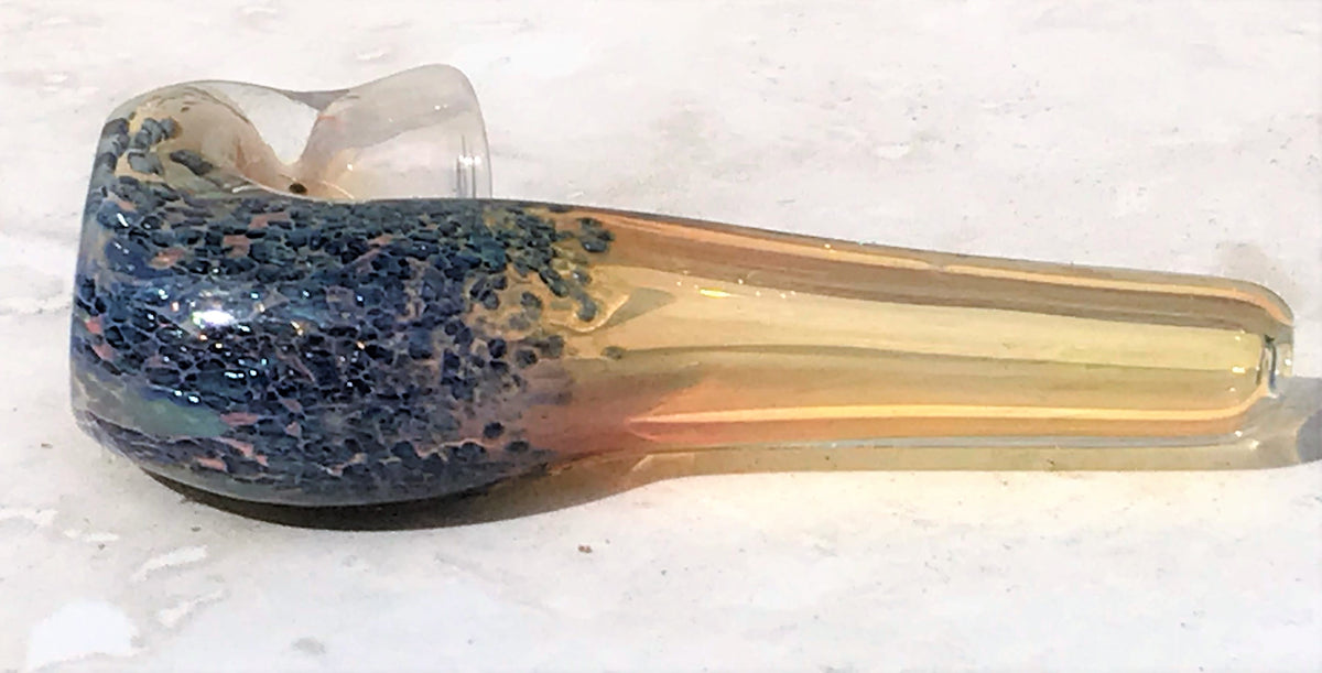 Beautiful Fumed Thick Glass 8.5 Bubbler with Rasta Colors Design