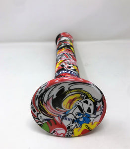 14" Graphic Signs Thick Silicone Straight Bong Slide Bowl 3" Silicone Hand Pipe