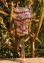 3" Fumed Glass Slide Downstem w/Bowl Attached - Candy Cane