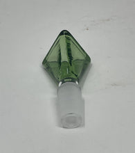 14MM Male Thick Transparent Green Glass Triangle Bowl