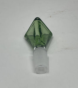 14MM Male Thick Transparent Green Glass Triangle Bowl