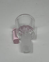 Beautiful Thick Glass 14mm Male Bowl Pink Handle & Pink Glass Screen built in