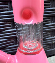 8" Glass Beaker Bong Dome Perc Ice Catchers Slide in stem w/Bowl Pink Design