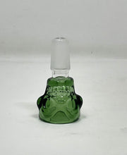 14mm Male Thick Green Glass Bowl Skull Design