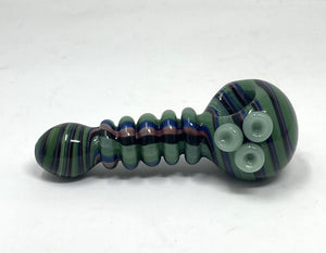 Beautiful Collectible Handmade Thick Glass 5" Hand Pipe