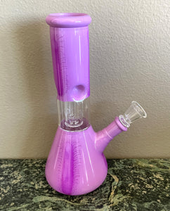 8" Glass Beaker Bong Dome Perc Ice Catchers Slide in stem with Bowl