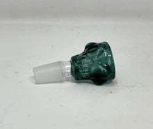 14mm Male Thick Forest Green Glass Bowl Skull Design