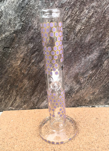 Collectible Handmade 10" Straight Bong w/honey comb Design