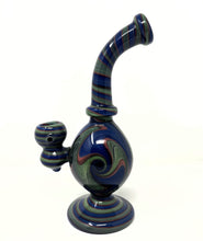 Beautiful Handmade Swirl colors Thick Glass 8.5" Bubbler