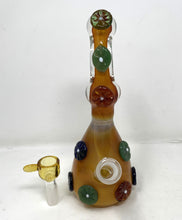 Beautiful Thick Glass 7.5" Beaker Bong with Glass Flower Decoration