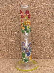 Beautiful Flowers 10" Straight Thick Glass Bong