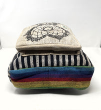 All Natural Pure Hemp Handmade Multi Pocket Large Laptop Backpack -Heart Design