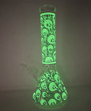 Best 14" Thick Glass Beaker Bong Glow in the Dark Skulls 14mm Bowl