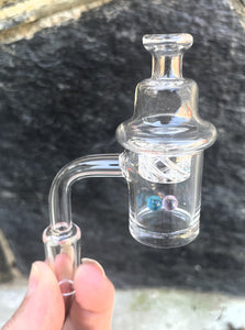 Thick Glass 14mm Male Quartz Banger with Cap & Terp Pearl Set