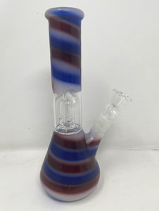 8" Beaker Dome Percolator Glass Bong Ice catchers Slide Stem with Bowl