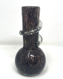 Brown Design 6" Thick Soft Glass Stem Attached w/Screen Bowl Swirl Glow the dark