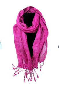 Pretty in Pink with Shimmering Stripes Thin & Lightweight Fashion Scarf