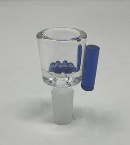 Beautiful Thick Glass 14mm Male Bowl with Blue Glass Screen built in