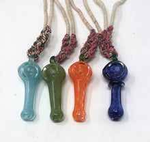 Natural Hemp Necklace with Functional 3" Glass Hand Pipe Color Random we pick