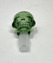 14mm Male Thick Green Glass Bowl Skull Design