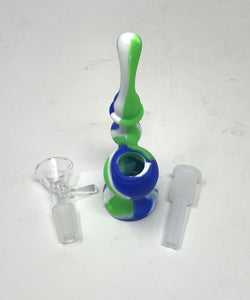 Mini Silicone 5" Bubbler with Glass Bowl