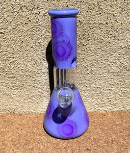 8" Glass Beaker Bong Dome Perc Ice Catchers Slide in stem with Bowl