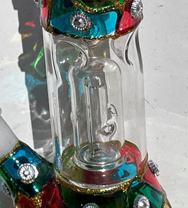 Beautiful Multi color Thick Glass 8" Beaker Dome Shower Perc