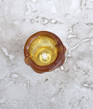 14mm Thick Amber Glass Bowl Skull Design