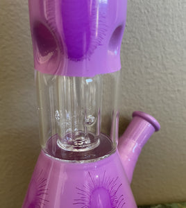 8" Glass Beaker Bong Dome Perc Ice Catchers Slide in stem with Bowl