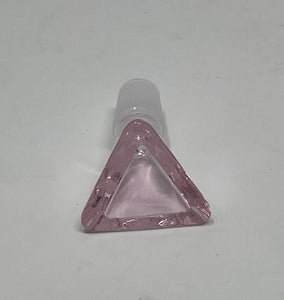 14MM Male Thick Transparent Pink Glass Triangle Bowl