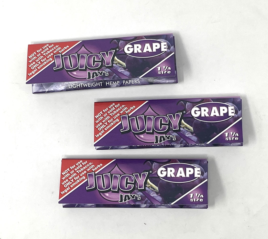 Grape JUICY JAY'S 1 1/4 Cigarette Rolling Papers (3 Packs)