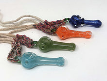 Natural Hemp Necklace with Functional 3" Glass Hand Pipe Color Random we pick