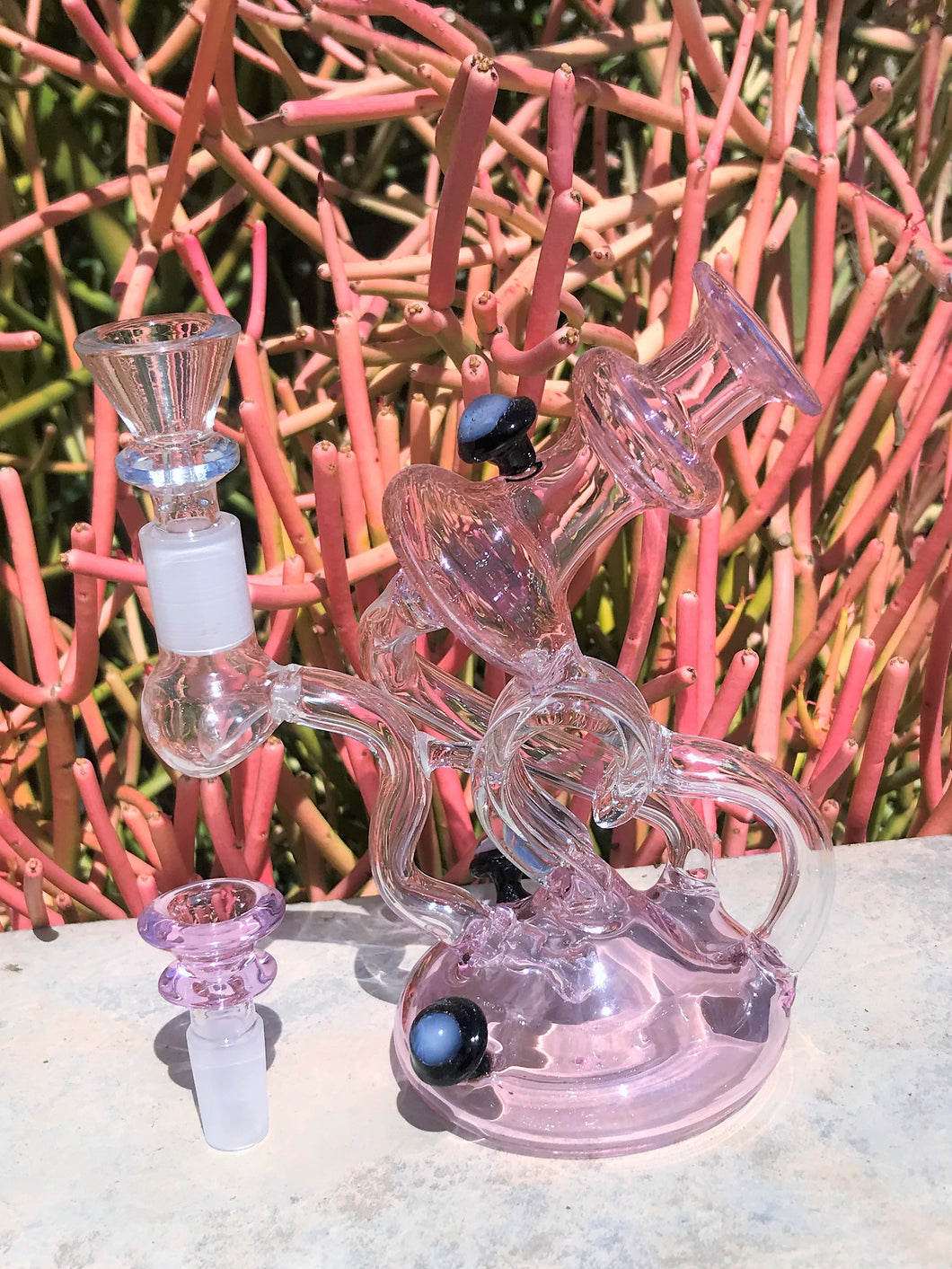 Collectible Unique Thick Pink Glass 6