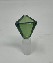 14MM Male Thick Transparent Green Glass Triangle Bowl