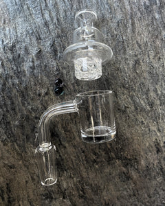 Thick Glass 14mm Male Quartz Banger with Cap & Terp Pearl Set