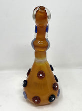 Beautiful Thick Glass 7.5" Beaker Bong with Glass Flower Decoration
