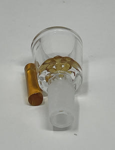 Beautiful Thick Glass 14mm Male Bowl with Amber Glass Screen built in