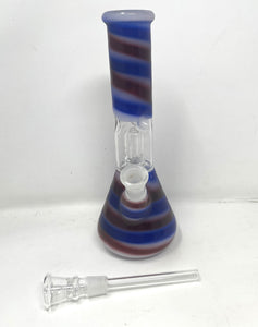 8" Beaker Dome Percolator Glass Bong Ice catchers Slide Stem with Bowl