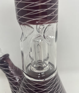 8" Beaker Dome Percolator Glass Bong Ice catchers Slide Stem with Bowl