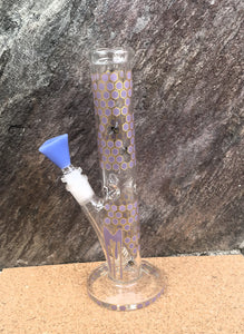 Collectible Handmade 10" Straight Bong w/honey comb Design