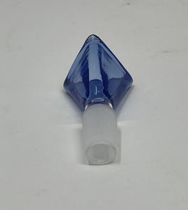 14MM Male Thick Transparent BLUE Glass Triangle Bowl